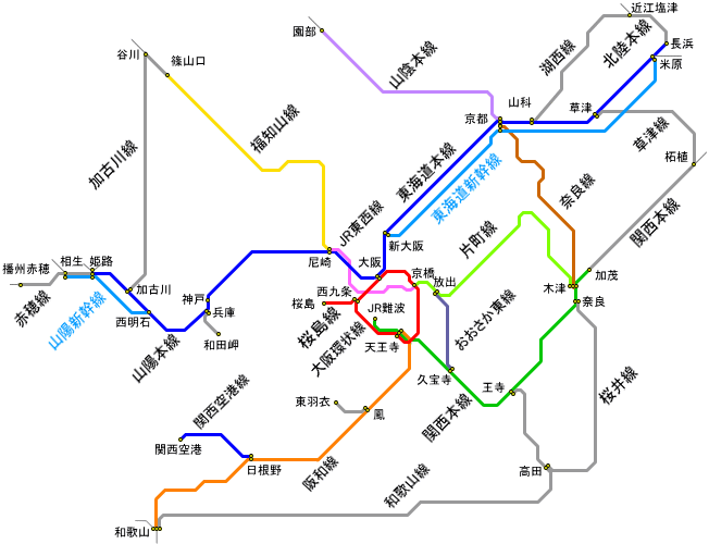 大阪近郊区間略図